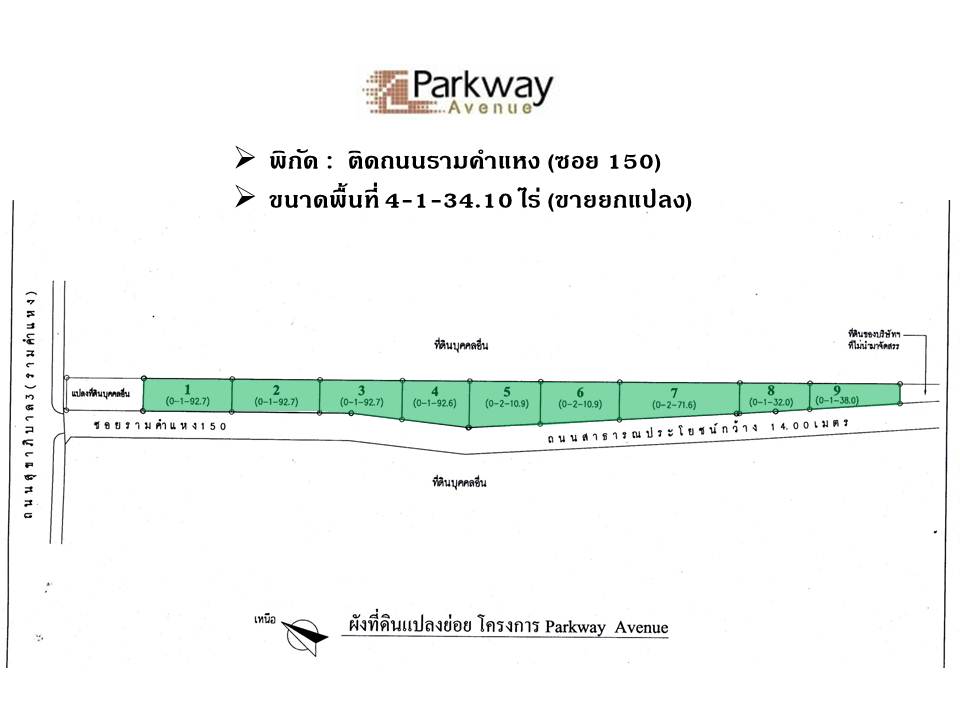 ขายที่ดินติดถนนรามคำแหง